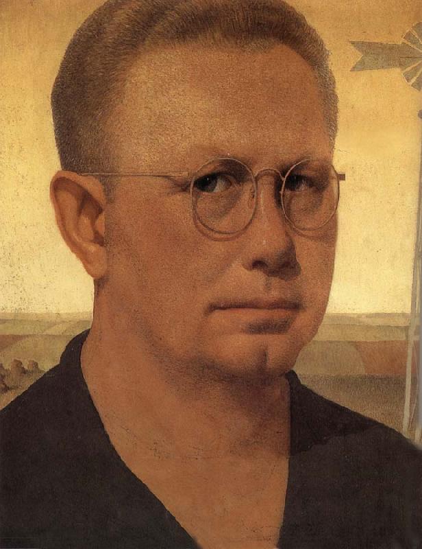 Grant Wood Self-Portrait oil painting image
